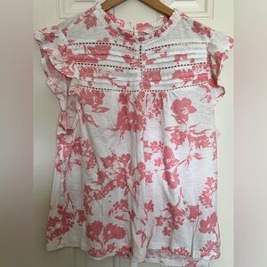 Lucky Brand Pink and White Floral Top